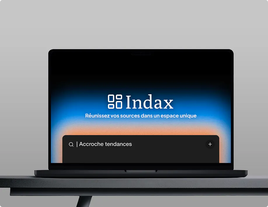 Landing page application Indax sur écran — développement web Double Vision